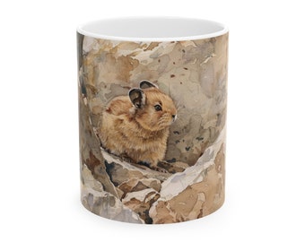 Pika Animal Mug, Ceramic Coffee Cup (11oz, 15oz)