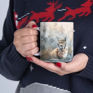 Lynx Animal Mug, Ceramic Coffee Mug, Coffee Cup, 11oz, 15 oz