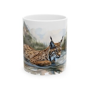 Lynx Animal Mug, Ceramic Coffee Mug, Coffee Cup, 11oz, 15 oz