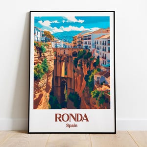 Impresión de viaje de Ronda Arte de pared Colgante de pared de Ronda Decoración del hogar Regalo de Ronda Amante del arte Descarga de lienzo de Ronda España