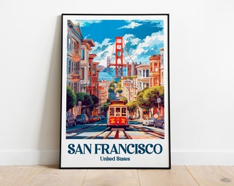 San Francisco Travel Print Wall Art San Francisco Wall Hanging Home Decor San Francisco Gift Art Lover San Francisco Canvas Download