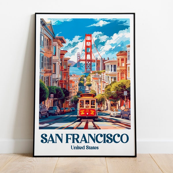 San Francisco Reise Print Wandkunst San Francisco Wandbehang Home Dekor San Francisco Geschenk Kunstliebhaber San Francisco Leinwand Download
