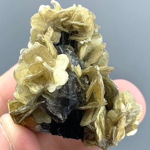 Its very beautiful Mica combine black tourmaline crystal  complete specimens 25 GRAMS