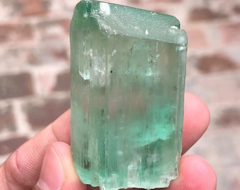 64 Gram Beautiful Green Hiddenite terminated Crystal from Afghanistan. Kunzite Crystal, Green Kunzite, Spodumene Crystal.