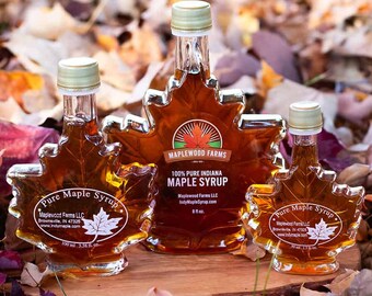 Maple Syrup (Maple Leaf Glass Flasks)