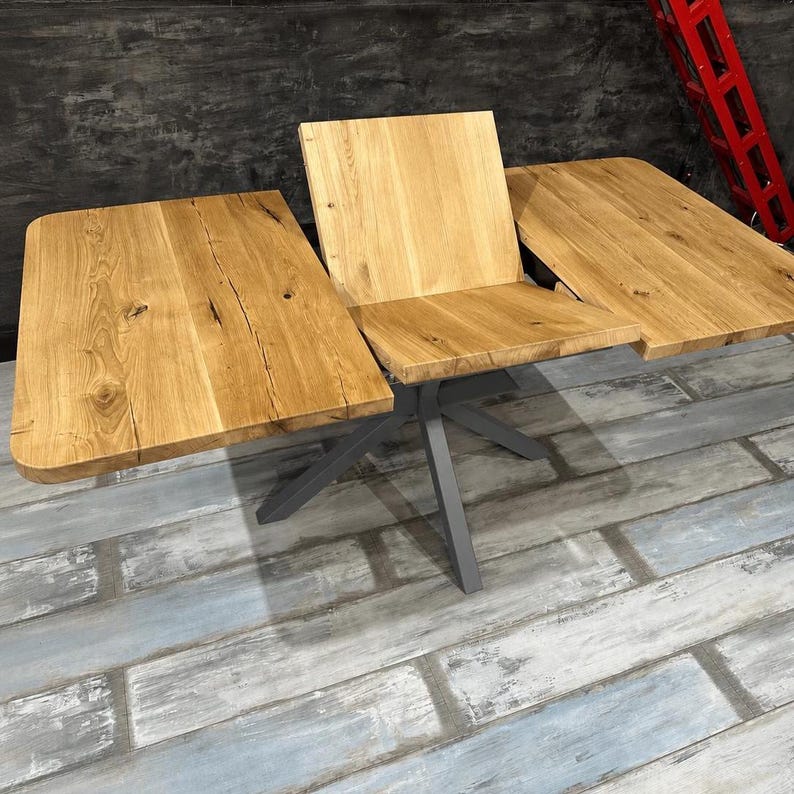 Extendable Dining Table, Solid Oak Wood, Kitchen Table Gift - Etsy
