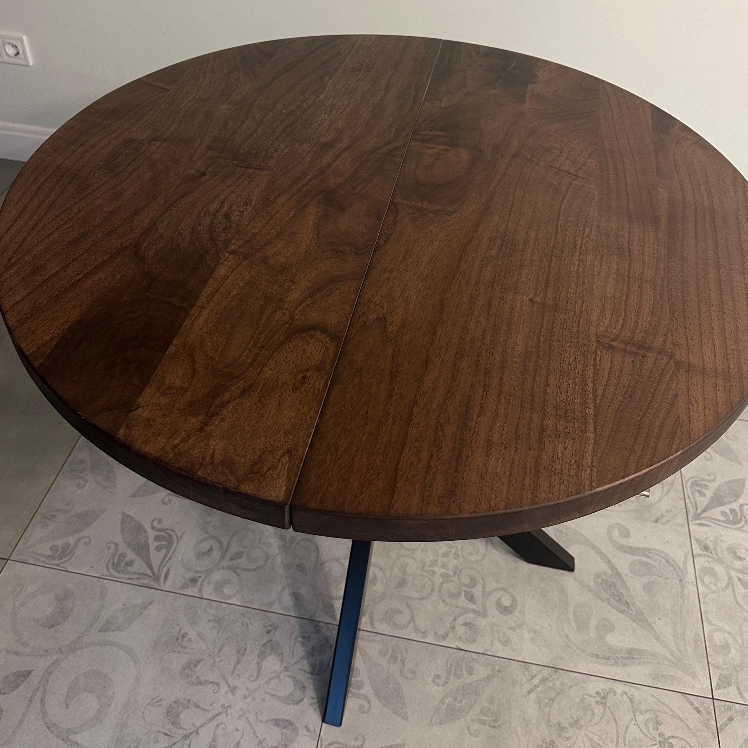 Extendable Dining Table in Solid Walnut Wood With Leaves- 4-10 Seats - Etsy