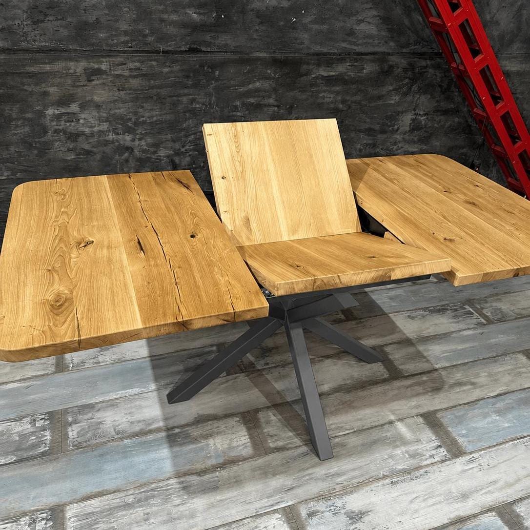 Extendable Dining Table, Solid Oak Wood, Kitchen Table Gift - Etsy