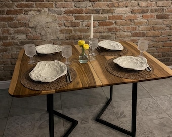 Solid Walnut Extendable Table: Handmade Dining Table for Modern Homes