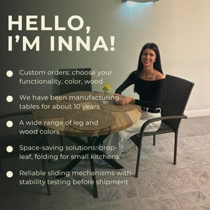 Handgemachte Massive Nussbaum ausziehbare Tisch : Moderner Esstisch für Familientreffen Bild 5