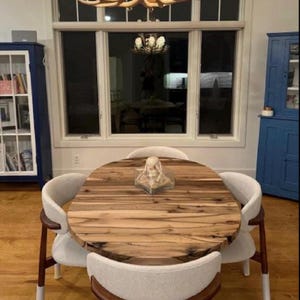 4 -10 seats Extendable walnut dining table, Table for a small apartment, round dining table, solid walnut table, table with leaves