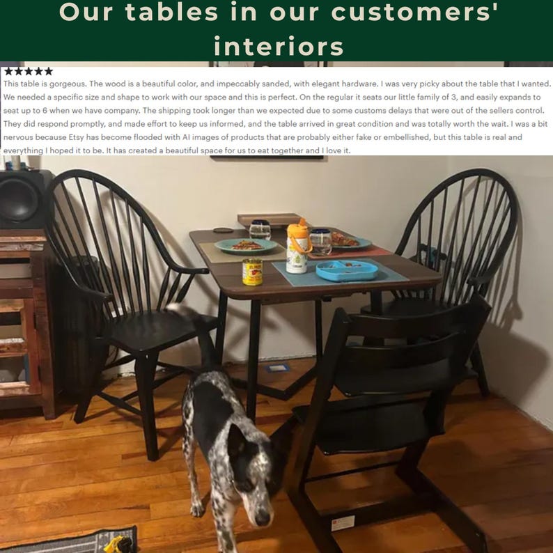 Handgemachte Massive Nussbaum ausziehbare Tisch : Moderner Esstisch für Familientreffen Bild 11