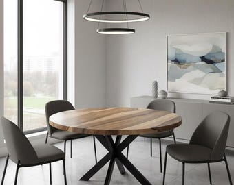 Extendable Dining Table: Custom Solid Walnut Round Table for Compact Spaces