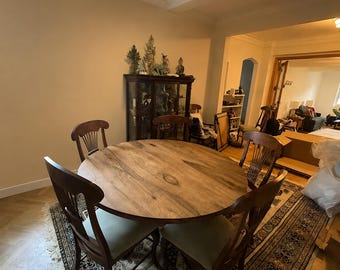 Extendable Dining Table, Solid Wood Round Table, New Home Gift