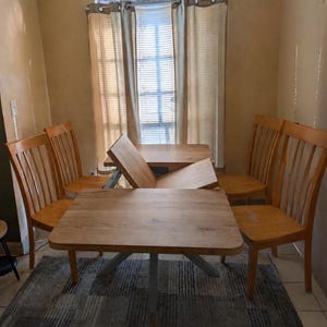 Extendable Dining Table, Solid Oak Wood, Kitchen Table Gift