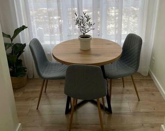 Utdragbart matbord i massiv ek: Transformationsbord Modern hempresent