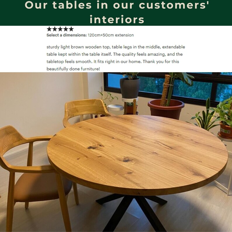 May include: A round light brown wooden dining table with a visible natural wood grain and a dark metal base, accompanied by two light brown wooden chairs with curved backrests and brown upholstered seats, set in a bright indoor space.