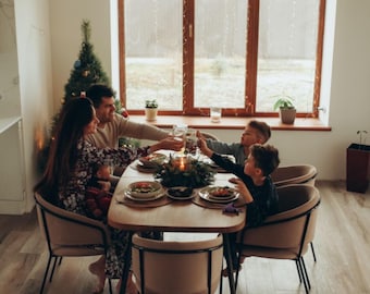 Tavolo da pranzo allungabile in massello di rovere europeo con allunghe - Posti a sedere 6-10, tavolo da cucina