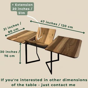 Handgemachte Massive Nussbaum ausziehbare Tisch : Moderner Esstisch für Familientreffen Bild 6