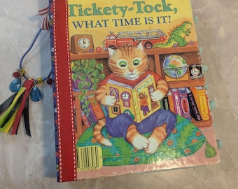 Tickety-Tock, What Time Is It Little Golden Book Junk Journal