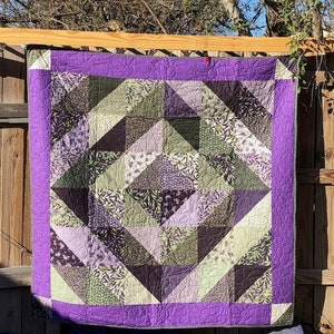 Handmade Quilt Throw, blanket 64&quot;x64&quot;