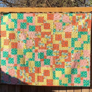 Handmade Quilt Throw, blanket 56&quot;x70&quot;