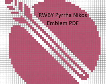RWBY Pyrrha Nikos Emblem - Digital Cross Stitch Pattern - Team JNPR