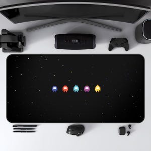 Among Us Crewmates Desk Mat & Mouse Pad | Pixel Art Gamer Setup