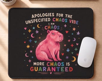 Chaos Capybara Mouse Pad | Cute Capybara Mouse Pad, Funny Office Desk Accessory, Kawaii Desk Decor, Tiny Crisis Club Gift