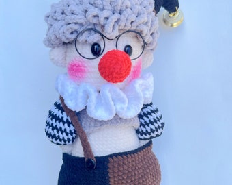 Crochet clown dolls/ Amigurumi Clown/ Funny clown doll/ brown clown doll/ pink clown doll/ rainbow clown doll/Quirky Clown/ Clown gifts