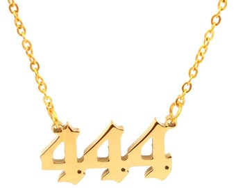 Stainless Steel 444 Number Necklace