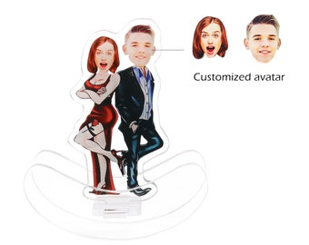 Personalized Custom Photo Couple Rocker Ornaments