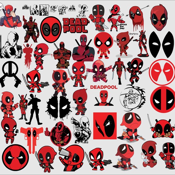 Deadpool Svg Bundle, Deadpool Png, Superhero Svg, Baby Dead Svg, Deadpool Cricut, Silhouette, Clipart, Digital Vector, Instant Downlaod