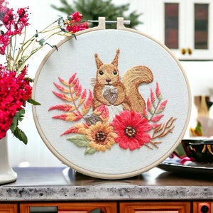 Bordado de anima, kit de diseño de bordado de flores bordado a mano, kits de costura, kit de arte de bordado punto de cruz, diseños de bordado de flores
