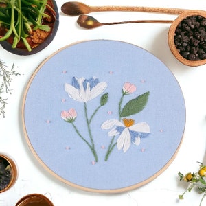 Kit de diseño de bordado de flores, Bordado a mano, Kits de costura, Kit de arte de bordado, Punto de cruz, Diseños de bordado de flores