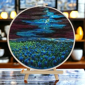 Landscape Embroidery Flowers Embroidery Design, Hand Embroidery,  Embroidery starter kit, Cross Stitch,Spring Design Floral Pattern,Hoop Art