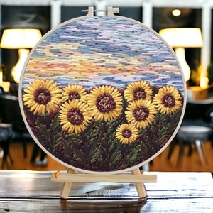 Landscape embroidery Flowers Embroidery Design Kit Hand Embroidery, Needlework Kits, Embroidery Art Kit Cross Stitch, Embroidery Designs