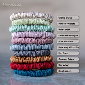 100% Mulberry Silk Scrunchies | 22 Momme Slim Hair Ties | 10 Colors | Anti-Frizz No Breakage | Luxury Gift for Her | Silk Elastics