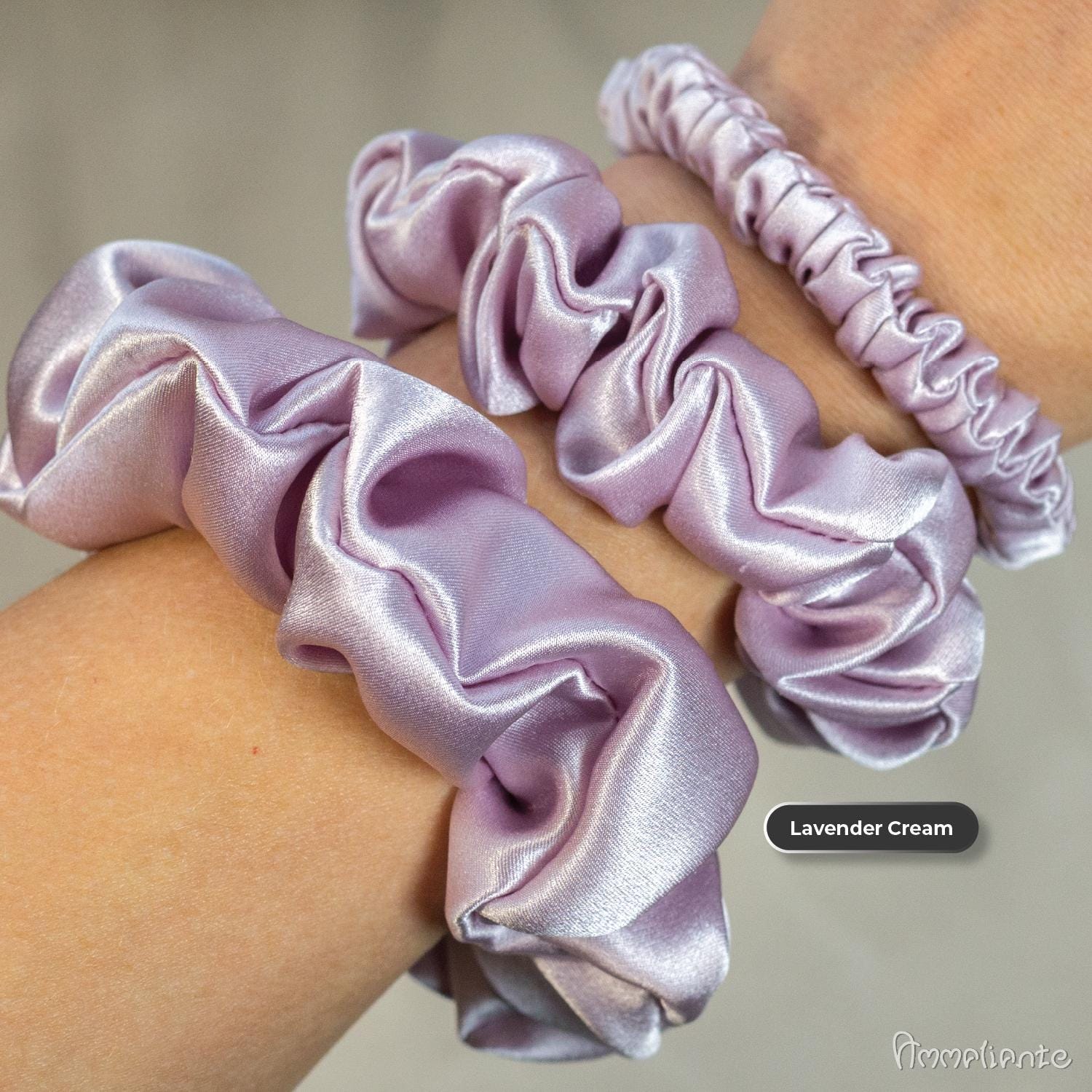 22 Momme Set Mulberry Silk Hair Scrunchie (L M S): Anti  display picture 1