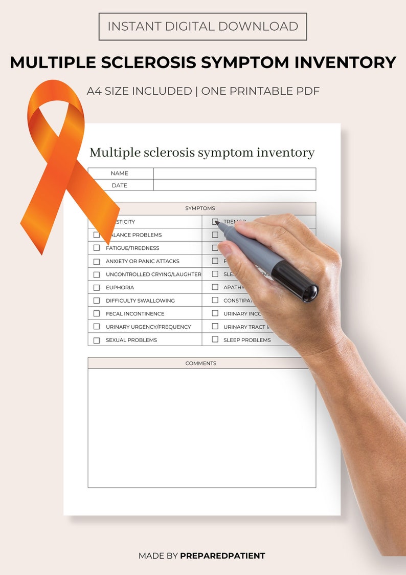 Ms Checklist Multiple Sclerosis Symptom Tracker Medical Tracker Multiple Sclerosis ...
