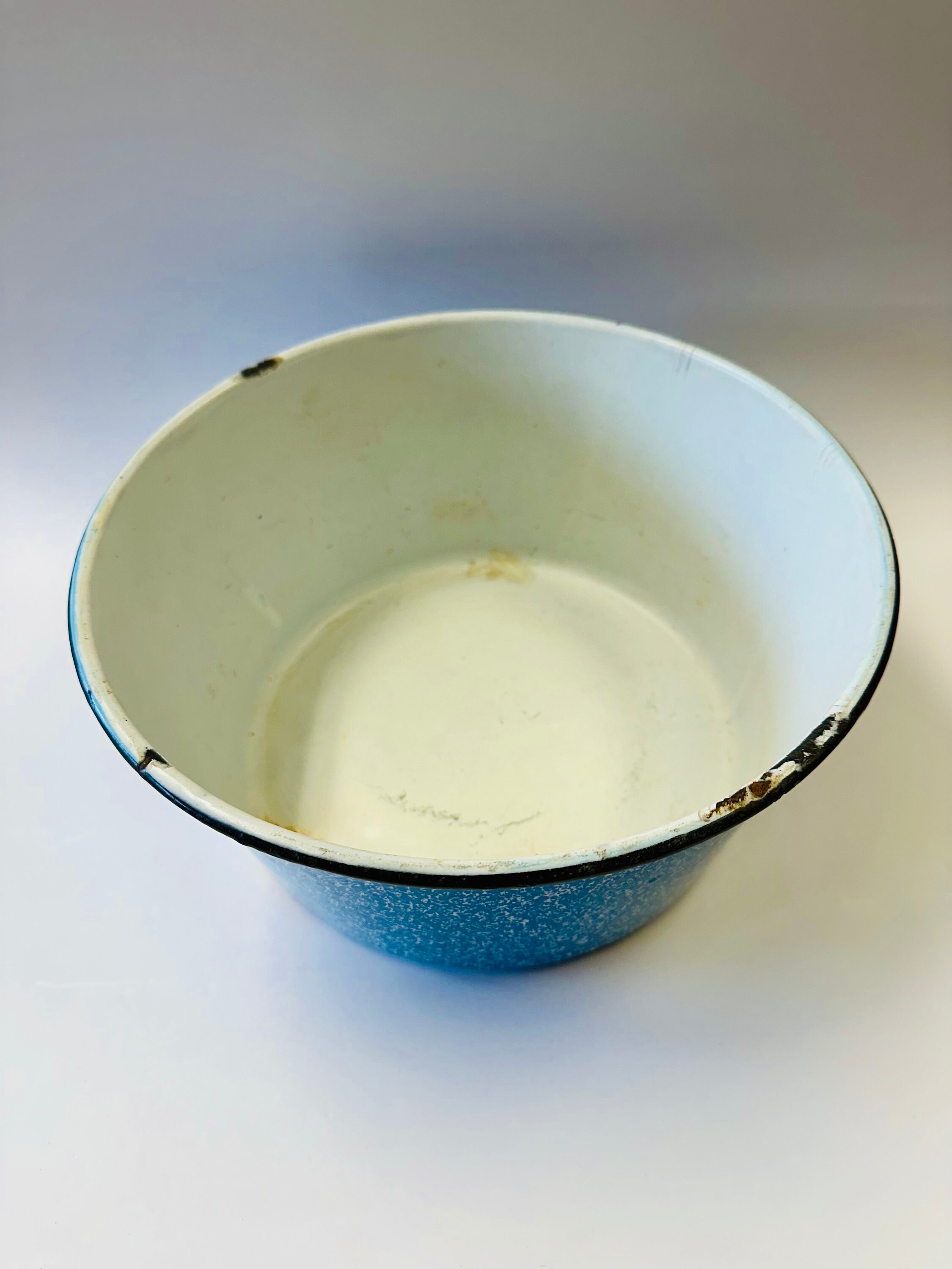 Authentic Vintage Sky Blue Spatterware Enamelware Bowl - Etsy
