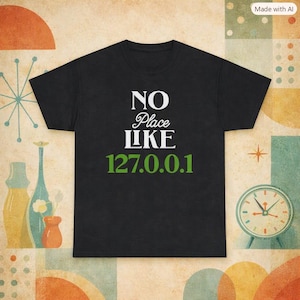No Place Like 127.0.0.1 T-Shirt | Tech Geek Tee | Programmer Shirt