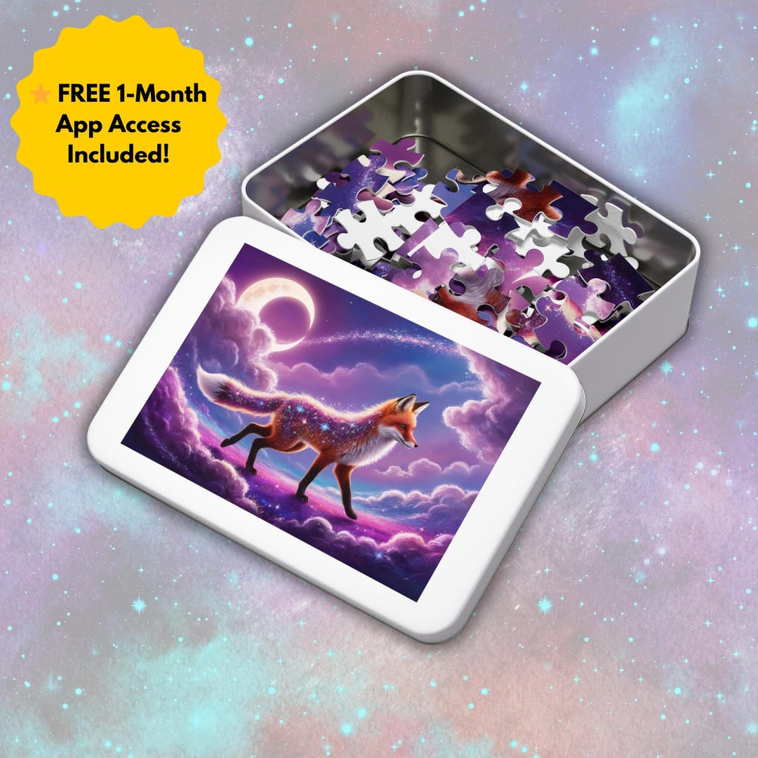 Galaxy Fox Puzzle, Piece Dreamy Constellation Puzzle for Kids, Fantasy ...