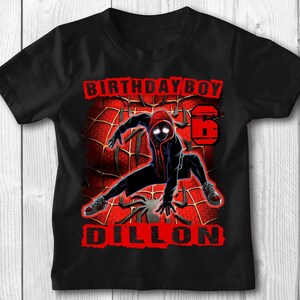 Miles Morales birthday shirt, personalized gift, birthday, custom shirt, birthday gift, custom, birthday shirt, Miles Morales image 1
