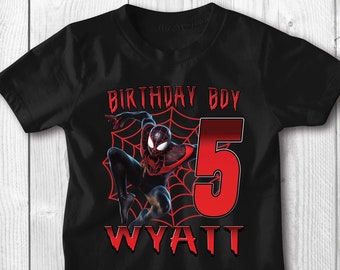 Personalized Miles Morales Birthday Shirt: Custom Cotton Birthday Gift