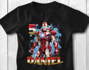 Iron man birthday shirt, personalized gift, birthday, custom shirt, birthday gift, custom, birthday shirt, Iron man birthday, Ironman