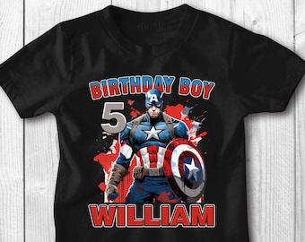 Personalized Captain America Birthday Shirt: Custom Cotton Gift