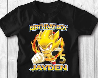 Super Sonic birthday shirt, personalized gift, birthday, custom shirt, birthday gift, custom, birthday shirt, Super Sonic birthday, Sonic