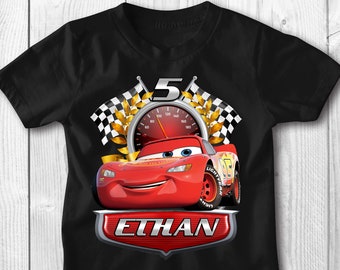 Personalized Lightning McQueen Birthday Shirt: Custom Cars Gift