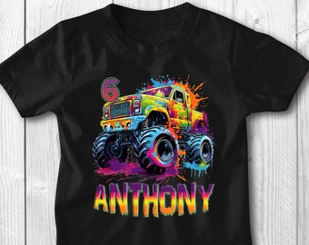 Monster Truck birthday shirt, personalized gift, birthday, custom shirt, birthday gift, custom, birthday shirt, Monster Truck birthday